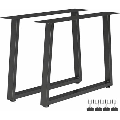 Homcom Set 2 Gambe per Tavolo Trapezoidali in Acciaio con 12 Fori e 12 Viti, Capacità 75 kg, per Panca e Tavolino, Nero Aosom Italy Homcom Set 2 Gambe per Tavolo Trapezoidali in Acciaio con 12 Fori e 12 Viti, Capacità 75 kg, per Panca e Tavolino, Nero Aosom Italy