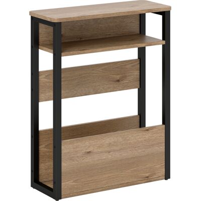 Homcom Tavolino da Soggiorno in Stile Industriale con 2 Ripiani, in Legno e Metallo, 46x18x58.5 cm, Color Noce Scuro Aosom Italy Homcom Tavolino da Soggiorno in Stile Industriale con 2 Ripiani, in Legno e Metallo, 46x18x58.5 cm, Color Noce Scuro Aosom Italy
