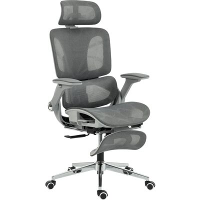Homcom Sedia ufficio ergonomica con braccioli 4D e poggiatesta regolabile, Grigio Aosom Italy Homcom Sedia ufficio ergonomica con braccioli 4D e poggiatesta regolabile, Grigio Aosom Italy