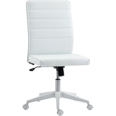 Homcom Sedia da Ufficio Ergonomica e Regolabile con Schienale Ricurvo, in Pelle PU e Acciaio, 58x53x97-107 cm, Bianco Aosom Italy Homcom Sedia da Ufficio Ergonomica e Regolabile con Schienale Ricurvo, in Pelle PU e Acciaio, 58x53x97-107 cm, Bianco Aosom Italy