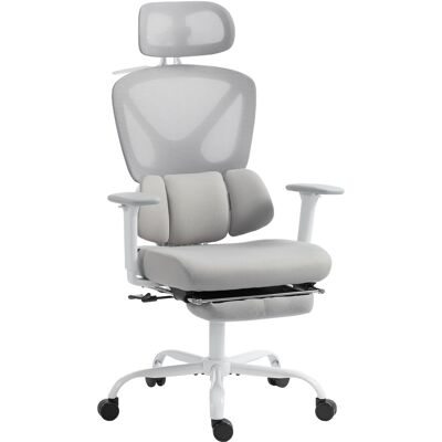Homcom Sedia ufficio ergonomica con supporto lombare dinamico, Grigio Aosom Italy Homcom Sedia ufficio ergonomica con supporto lombare dinamico, Grigio Aosom Italy
