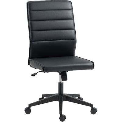 Homcom Sedia da Ufficio Ergonomica e Regolabile con Schienale Ricurvo, in Pelle PU e Acciaio, 58x53x97-107 cm, Nero Aosom Italy Homcom Sedia da Ufficio Ergonomica e Regolabile con Schienale Ricurvo, in Pelle PU e Acciaio, 58x53x97-107 cm, Nero Aosom Italy