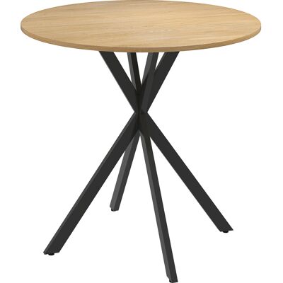 Homcom Tavolo da Pranzo Rotondo Stile Industriale con Gambe a Croce in Acciaio, Ø80x75 cm, Colore Quercia Aosom Italy Homcom Tavolo da Pranzo Rotondo Stile Industriale con Gambe a Croce in Acciaio, Ø80x75 cm, Colore Quercia Aosom Italy