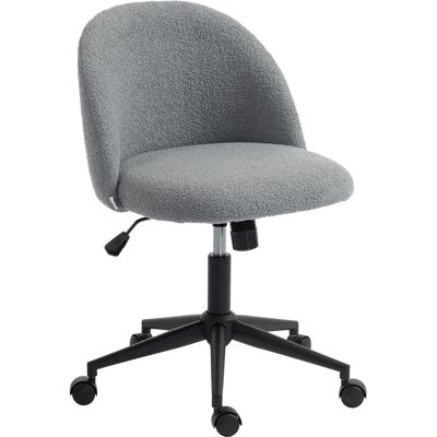 Homcom Sedia ufficio girevole in tessuto teddy regolabile con ruote, Grigio Aosom Italy Homcom Sedia ufficio girevole in tessuto teddy regolabile con ruote, Grigio Aosom Italy