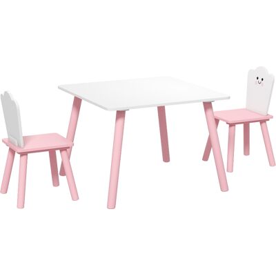 Aiyaplay Set Tavolo e 2 Sedie per Bambini 3-6 Anni in Legno con Angoli Arrotondati, Tema Zucchero Filato, Rosa Aosom Italy Aiyaplay Set Tavolo e 2 Sedie per Bambini 3-6 Anni in Legno con Angoli Arrotondati, Tema Zucchero Filato, Rosa Aosom Italy