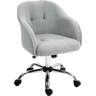Homcom Sedia per scrivania ergonomica con funzione dondolo, effetto velluto teddy, 56x61x86 cm, Grigio Aosom Italy Homcom Sedia per scrivania ergonomica con funzione dondolo, effetto velluto teddy, 56x61x86 cm, Grigio Aosom Italy