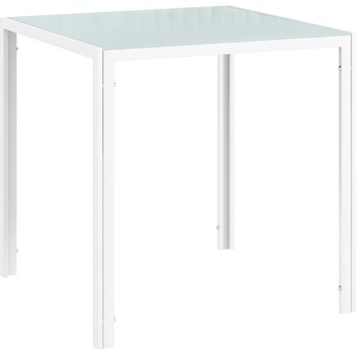 Homcom Tavolo da Pranzo in Vetro Quadrato per 4 Persone con Gambe in Metallo, 75x75x75 cm, Bianco Aosom Italy Homcom Tavolo da Pranzo in Vetro Quadrato per 4 Persone con Gambe in Metallo, 75x75x75 cm, Bianco Aosom Italy