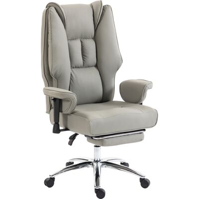 Homcom Sedia da Ufficio Ergonomica Reclinabile con Poggiapiedi, Schienale Alto, Altezza Regolabile, Grigio Chiaro Aosom Italy Homcom Sedia da Ufficio Ergonomica Reclinabile con Poggiapiedi, Schienale Alto, Altezza Regolabile, Grigio Chiaro Aosom Italy