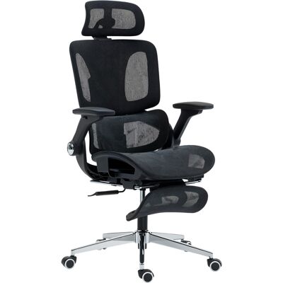 Homcom Sedia ufficio ergonomica con braccioli 4D e poggiatesta regolabile, Nero Aosom Italy Homcom Sedia ufficio ergonomica con braccioli 4D e poggiatesta regolabile, Nero Aosom Italy