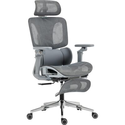 Homcom Sedia da ufficio ergonomica con poggiatesta, seduta regolabile in profondità, Grigio Aosom Italy Homcom Sedia da ufficio ergonomica con poggiatesta, seduta regolabile in profondità, Grigio Aosom Italy