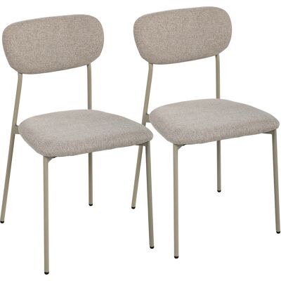 Homcom Set 2 sedie da pranzo impilabili in tessuto e imbottite, Marrone chiaro Aosom Italy Homcom Set 2 sedie da pranzo impilabili in tessuto e imbottite, Marrone chiaro Aosom Italy