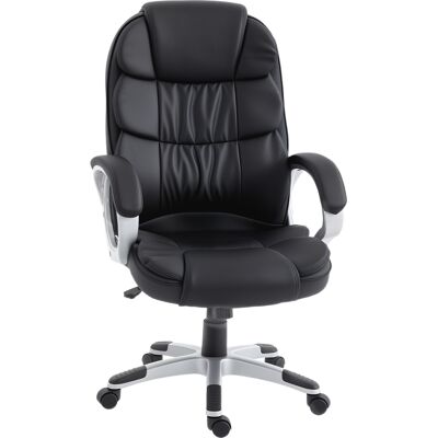Homcom Sedia Ufficio Ergonomica Girevole in Pelle PU, Funzione Dondolo, Altezza Regolabile, Capacità 120kg, Nero Aosom Italy Homcom Sedia Ufficio Ergonomica Girevole in Pelle PU, Funzione Dondolo, Altezza Regolabile, Capacità 120kg, Nero Aosom Italy