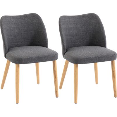 Homcom Set di 2 Sedie Pranzo Imbottite con Gambe Legno Hevea, Tessuto Grigio Chiaro Aosom Italy Homcom Set di 2 Sedie Pranzo Imbottite con Gambe Legno Hevea, Tessuto Grigio Chiaro Aosom Italy