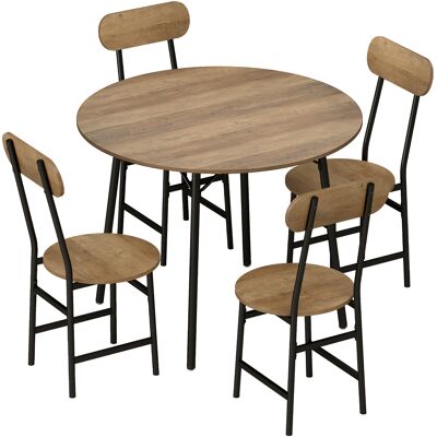Homcom Set pranzo 5 pezzi: tavolo e 4 sedie, gambe metallo, finitura naturale. Aosom Italy Homcom Set pranzo 5 pezzi: tavolo e 4 sedie, gambe metallo, finitura naturale. Aosom Italy