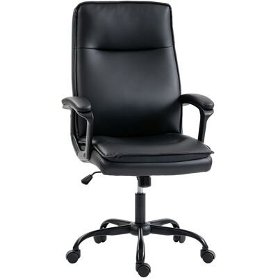Homcom Sedia Ufficio Girevole in Pelle PU, Funzione Dondolo, Schienale Alto, Altezza Regolabile, Capacità 120kg, Nero Aosom Italy Homcom Sedia Ufficio Girevole in Pelle PU, Funzione Dondolo, Schienale Alto, Altezza Regolabile, Capacità 120kg, Nero Aosom Italy