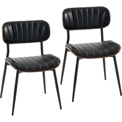Homcom Set 2 sedie da pranzo in pelle sintetica con schienale curvo, nero e marrone Aosom Italy Homcom Set 2 sedie da pranzo in pelle sintetica con schienale curvo, nero e marrone Aosom Italy
