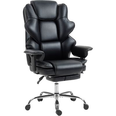 Homcom Sedia da Ufficio con Poggiapiedi e Poggiatesta, in Pelle PU, Schiuma e Metallo, 76x73x117-125 cm, Nero Aosom Italy Homcom Sedia da Ufficio con Poggiapiedi e Poggiatesta, in Pelle PU, Schiuma e Metallo, 76x73x117-125 cm, Nero Aosom Italy