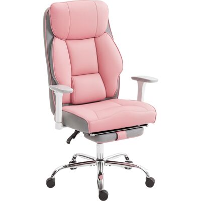 Homcom Sedia da Ufficio Ergonomica Rinforzata con Braccioli Regolabili, Poggiapiedi e Poggiatesta, Rosa Aosom Italy Homcom Sedia da Ufficio Ergonomica Rinforzata con Braccioli Regolabili, Poggiapiedi e Poggiatesta, Rosa Aosom Italy