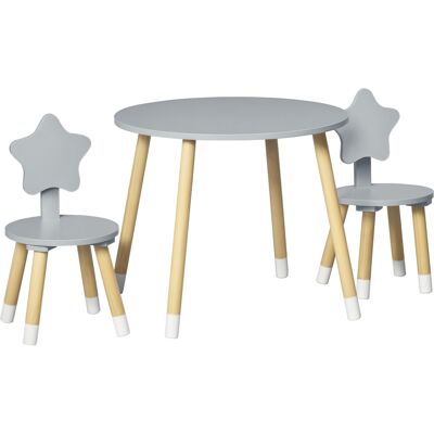 Set Tavolo e Sedie per Bambini HOMCOM - Grigio - Mobili per Bambini Set Tavolo e Sedie per Bambini HOMCOM - Grigio - Mobili per Bambini