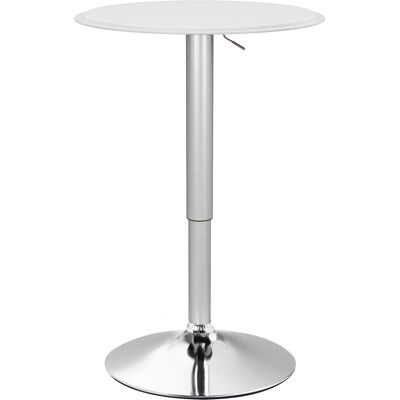 Homcom Tavolo Bar Rotondo Ø63 cm, Regolabile in Altezza 67-93cm con Struttura in Metallo, Piano Girevole 360°, per Cucina Sala da Pranzo, Bianco Aosom Italy Homcom Tavolo Bar Rotondo Ø63 cm, Regolabile in Altezza 67-93cm con Struttura in Metallo, Piano Girevole 360°, per Cucina Sala da Pranzo, Bianco Aosom Italy