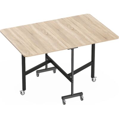Homcom Tavolo Pieghevole per 4-6 Persone con 2 Ribalte e Ruote con Freno, 120x80x73 cm, Rovere Aosom Italy Homcom Tavolo Pieghevole per 4-6 Persone con 2 Ribalte e Ruote con Freno, 120x80x73 cm, Rovere Aosom Italy