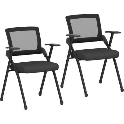 Homcom Set 2 Sedie Pieghevoli con Schienale Curvo e Braccioli, in Tessuto Effetto Lino e Acciaio, 61x56x84 cm, Nero Aosom Italy Homcom Set 2 Sedie Pieghevoli con Schienale Curvo e Braccioli, in Tessuto Effetto Lino e Acciaio, 61x56x84 cm, Nero Aosom Italy