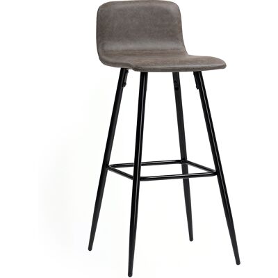 Homcom Set 2 Sgabelli Bar con Schienale Basso e Poggiapiedi, Rivestimento in PU e Gambe in Acciaio, Marrone Scuro Aosom Italy Homcom Set 2 Sgabelli Bar con Schienale Basso e Poggiapiedi, Rivestimento in PU e Gambe in Acciaio, Marrone Scuro Aosom Italy