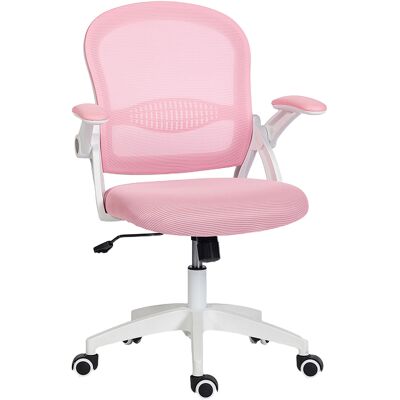 Vinsetto Sedia da Ufficio Ergonomica e Regolabile con Schienale a Rete e Seduta Imbottita, 65.5x61.5x88-97.5 cm, Rosa Aosom Italy Vinsetto Sedia da Ufficio Ergonomica e Regolabile con Schienale a Rete e Seduta Imbottita, 65.5x61.5x88-97.5 cm, Rosa Aosom Italy