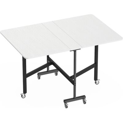 Homcom Tavolo Pieghevole per 4-6 Persone con 2 Ribalte e Ruote con Freno, 120x80x73 cm, Bianco Legno Aosom Italy Homcom Tavolo Pieghevole per 4-6 Persone con 2 Ribalte e Ruote con Freno, 120x80x73 cm, Bianco Legno Aosom Italy