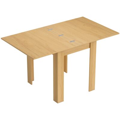 Homcom Tavolo da Pranzo Allungabile per 4-6 Persone in Legno e Acciaio, 140x80x77.5 cm, Color Legno Aosom Italy Homcom Tavolo da Pranzo Allungabile per 4-6 Persone in Legno e Acciaio, 140x80x77.5 cm, Color Legno Aosom Italy