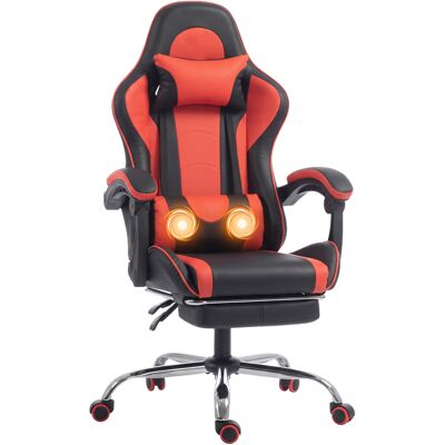 Homcom Sedia Gaming Ergonomica Massaggiante con Cuscino Lombare Regolabile, Finta Pelle, Poggiapiedi, Rosso Aosom Italy Homcom Sedia Gaming Ergonomica Massaggiante con Cuscino Lombare Regolabile, Finta Pelle, Poggiapiedi, Rosso Aosom Italy