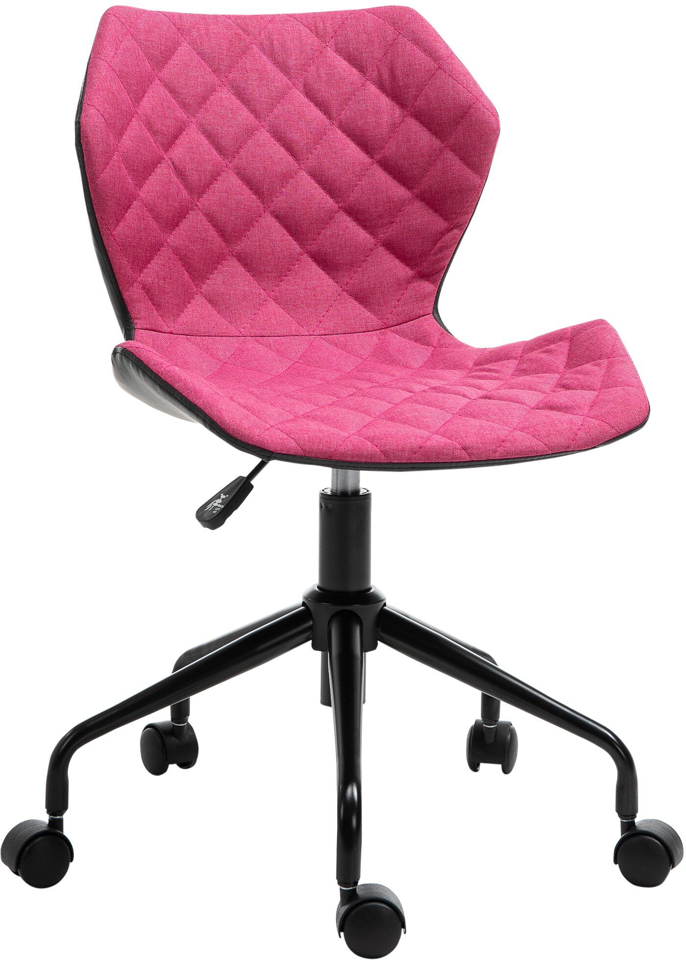 Homcom Sedia Sgabello da Ufficio Ergonomica, Sedia Girevole Per Scrivania, Altezza Regolabile, Ruote in Nylon, Rosa