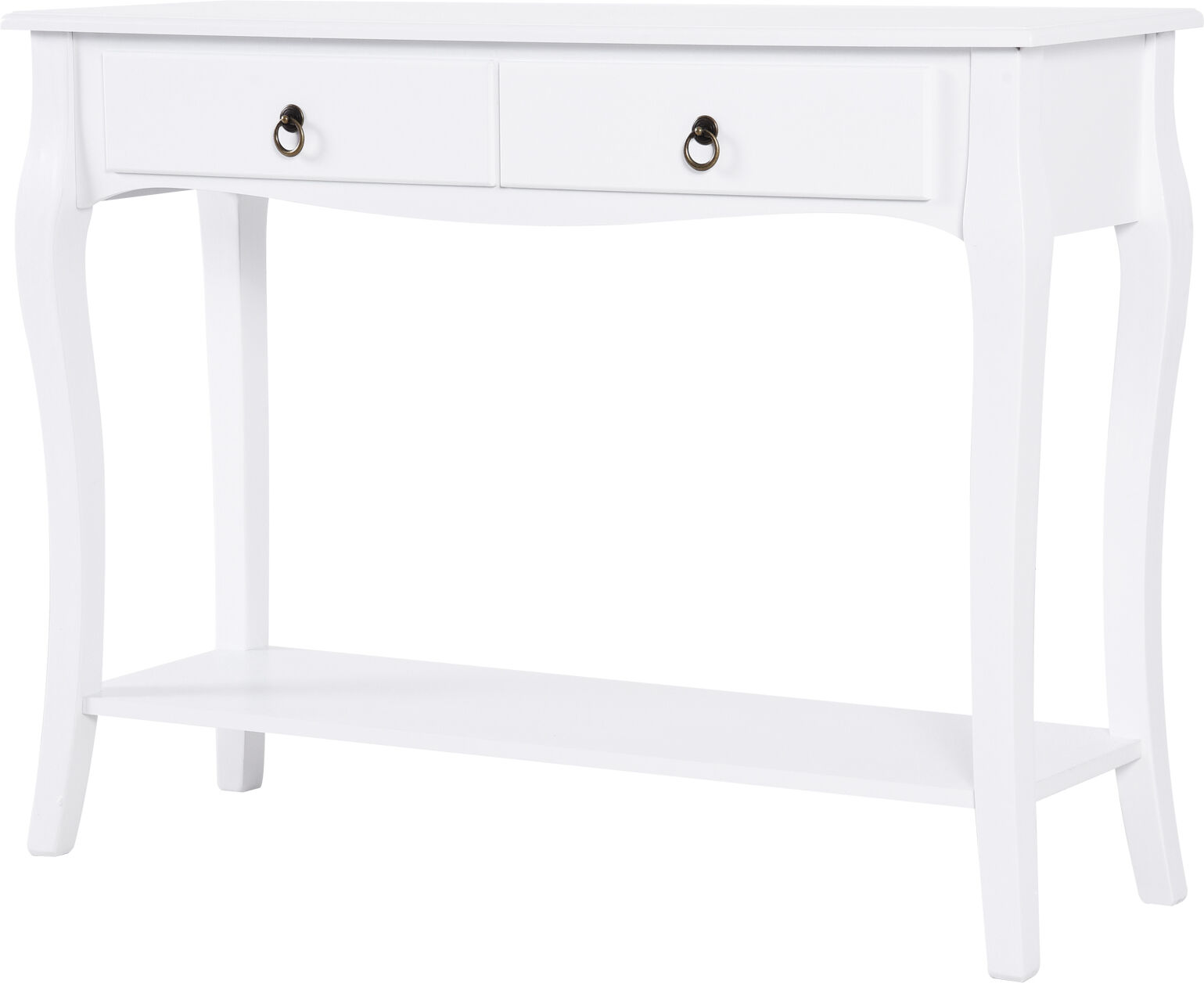 Homcom Tavolo Consolle per Ingresso con 2 Cassetti, Mobile Ingresso tavolo da ingresso, Bianco, 100x33x76cm