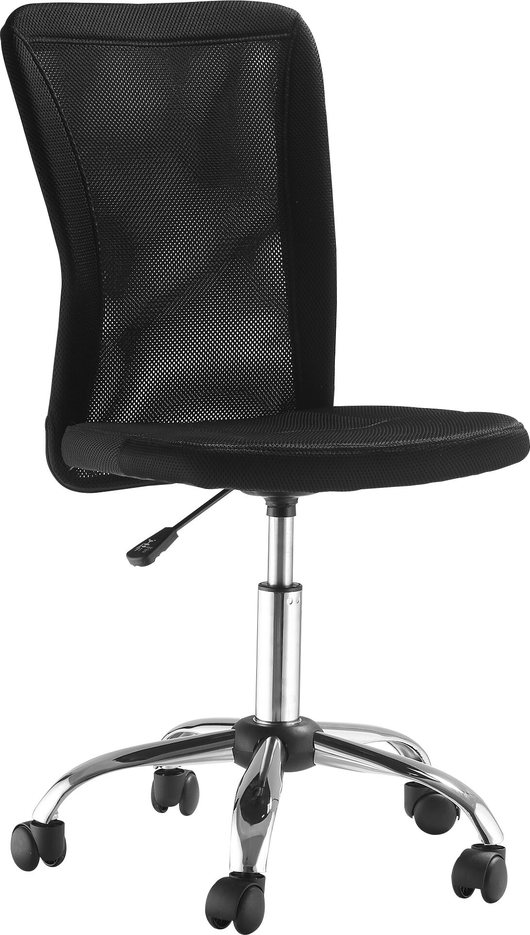 Vinsetto Sedia da Ufficio Ergonomica Girevole Senza Braccioli, Altezza Regolabile 5 Ruote Schienale Traspirante, Nero, 43x46x100cm Aosom Sedie Ufficio