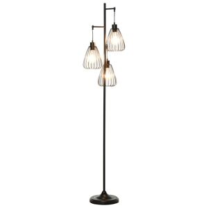 Homcom Lampada da Terra Design Vintage Industriale in Metallo Nero, Lampada a Piantana Moderna Diametro 35 x 170cm