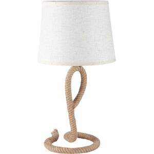 Homcom Lampada da Tavolo Stile Marinaro in Corda e Tessuto, Attacco E27, Ф30x56cm - Bianco