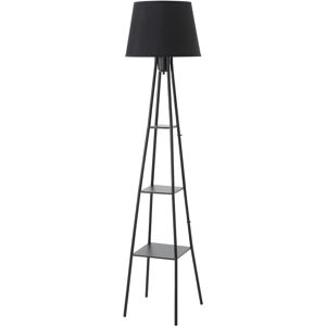 Homcom Lampada da Terra di Design con 3 Mensole e Interruttore a Pedale, Attacco E27 e Struttura in Metallo, 35x35x173cm, Nero