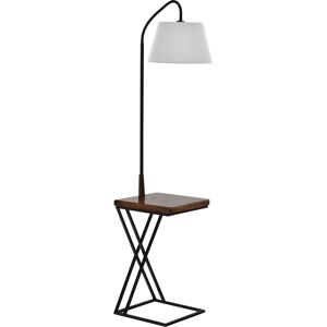 Homcom Lampada da Terra Moderna con Caricatore Wireless e Testa Flessibile per Soggiorno, Camera da Letto e Ufficio, 36x36x165 cm