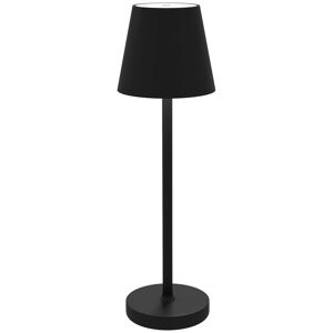 Homcom Lampada da Tavolo Portatile in Acrilico e Metallo da 3600mAh con Cavo di Ricarica, Ø11.2x36.5 cm, Nero