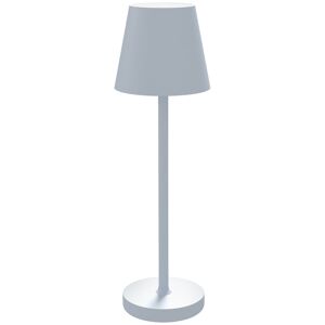 Homcom Lampada da Tavolo Portatile in Acrilico e Metallo da 3600mAh con Cavo di Ricarica, Ø11.2x36.5 cm, Grigio