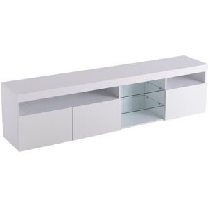 Gl Store Mobile TV Moderno Bianco, Pannello Luminoso, Illuminazione a LED Variabile, Soggiorno e Sala da Pranzo, Bianco