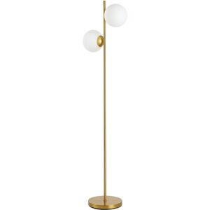 Homcom Lampada da Terra con 2 Luci e Paralumi a Sfera, Interruttore a Pedale e Attacco E27, Ø28x165 cm, Oro Aosom Italy Homcom Lampada da Terra con 2 Luci e Paralumi a Sfera, Interruttore a Pedale e Attacco E27, Ø28x165 cm, Oro Aosom Italy