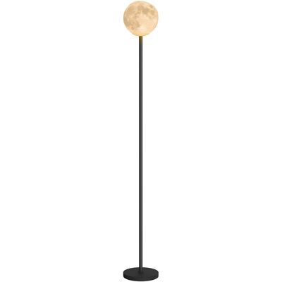 Homcom Lampada da Terra con Paralume a Forma di Luna, Interruttore a Pedale, 3 Temperature di Colore, Metallo, Nero Aosom Italy Homcom Lampada da Terra con Paralume a Forma di Luna, Interruttore a Pedale, 3 Temperature di Colore, Metallo, Nero Aosom Italy