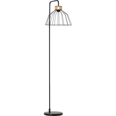 Homcom Lampada da Terra di Design Stile Industriale in Metallo e Rattan, Illuminazione Casa e Ufficio, 44x34x154cm, Nero Homcom Lampada da Terra di Design Stile Industriale in Metallo e Rattan, Illuminazione Casa e Ufficio, 44x34x154cm, Nero
