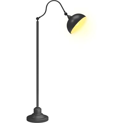 Homcom Lampada da terra con rotazione a 180°, lampada ad arco con paralume regolabile, interruttore al piede, 42x25,5x152cm, nero Aosom Italy Homcom Lampada da terra con rotazione a 180°, lampada ad arco con paralume regolabile, interruttore al piede, 42x25,5x152cm, nero Aosom Italy