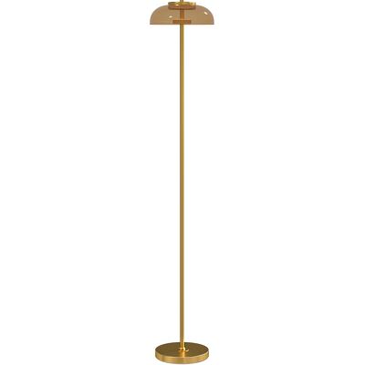 Homcom Lampada da terra LED 3000K con interruttore a pedale, ottone, 25 x 25 x 134 cm Aosom Italy Homcom Lampada da terra LED 3000K con interruttore a pedale, ottone, 25 x 25 x 134 cm Aosom Italy