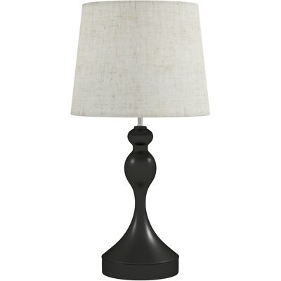 Homcom Lampada da Tavolo LED 3 Colori con USB-A+C, Paralume in Lino, Nero Aosom Italy Homcom Lampada da Tavolo LED 3 Colori con USB-A+C, Paralume in Lino, Nero Aosom Italy