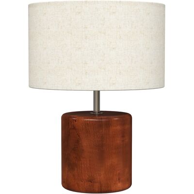 Homcom Lampada da Tavolo Rustica, con Base in Legno e Paralume in Lino, Marrone Aosom Italy Homcom Lampada da Tavolo Rustica, con Base in Legno e Paralume in Lino, Marrone Aosom Italy
