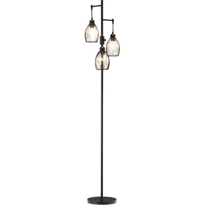 Homcom Lampada da Terra Industriale con 3 Paralumi e Intensità Regolabile, in Acciaio, 30x30x170.5 cm, Nero Aosom Italy Homcom Lampada da Terra Industriale con 3 Paralumi e Intensità Regolabile, in Acciaio, 30x30x170.5 cm, Nero Aosom Italy
