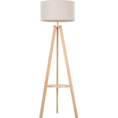 Lampada da terra Homcom in lino beige con mensola - 154cm Lampada da terra Homcom in lino beige con mensola - 154cm